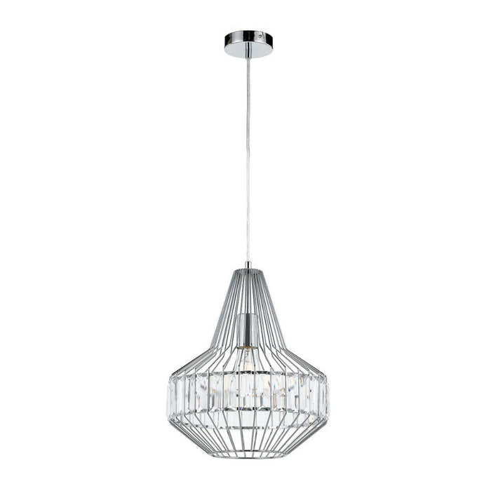 Buy Pendant Lights Australia Elmas 1 Light Pendant 320mm Chrome & Clear Beads - ELMAS PE32-CH+CL