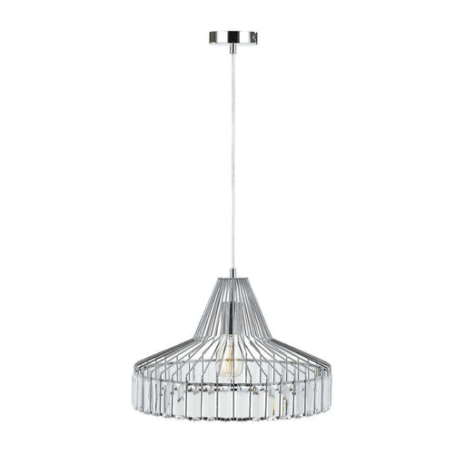Buy Pendant Lights Australia Elmas 1 Light Pendant 420mm Chrome & Clear Beads - ELMAS PE42-CH+CL