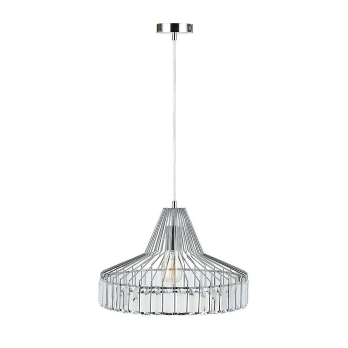 Buy Pendant Lights Australia Elmas 1 Light Pendant 420mm Chrome & Clear Beads - ELMAS PE42-CH+CL