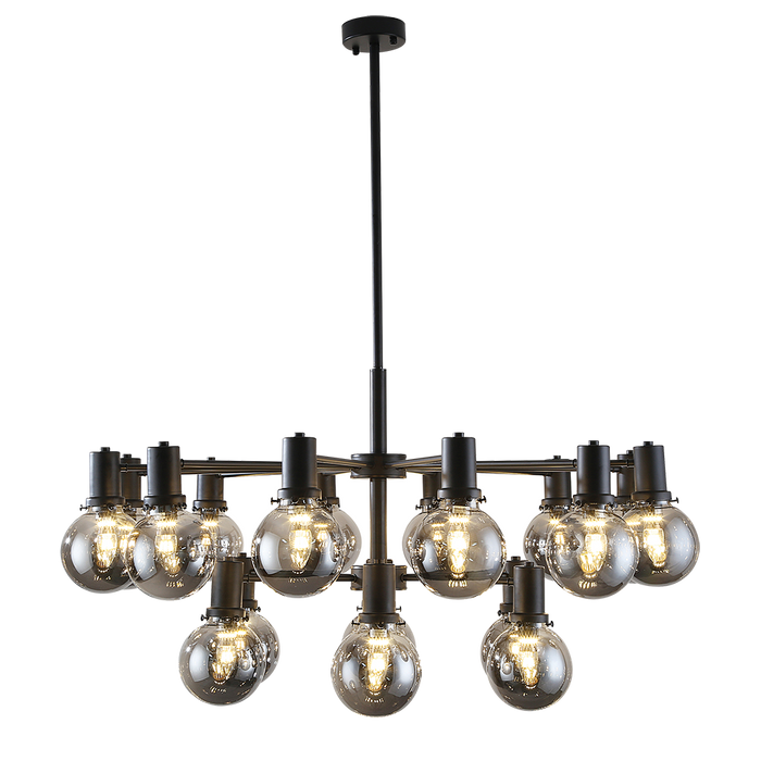 Buy Chandeliers Australia Escoda 18 Light Pendant Black & Smoke - ESCODA PE18-BK