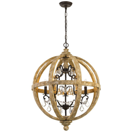 Buy Pendant Lights Australia Florin 5 Light Pendant Wood Iron Clear - FLORIN PE5-WI