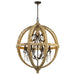 Buy Pendant Lights Australia Florin 8 Light Pendant Wood Iron Clear - FLORIN PE8-WI
