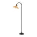 Buy Floor Lamps Australia Hertel 1 Light Floor Lamp Black & Amber - HERTEL FL-BK+AM