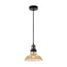 Buy Pendant Lights Australia Hertel 1 Light Pendant 200mm Black & Amber - HERTEL PE20-BKAM