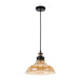 Buy Pendant Lights Australia Hertel 1 Light Pendant 300mm Black & Amber - HERTEL PE30-BKAM