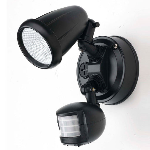 Buy Security Wall Lights Australia Illume 1 Light Spotlight LED Sensor IP44 5000K Black - ILLUME EX1S-BK