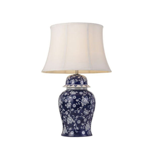 Buy Table Lamps Australia Iris 1 Light Table Lamp Blue & White - IRIS TL-BL+WH