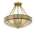 Buy Semi-Flush Mount Lights Australia James 4 Light CTC 500mm Antique Brass & Frost - JAMES CTC55-AB