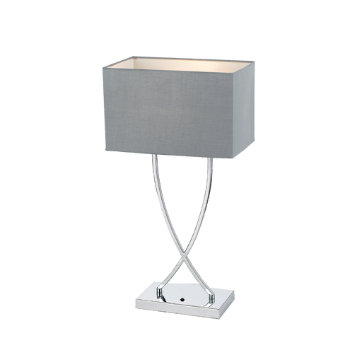 Buy Table Lamps Australia Jasmine 1 Light Table Lamp Chrome & Grey - JASMINE TL-CH+GY