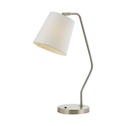 Buy Table Lamps Australia Jody 1 Light Table Lamp Nickle Matt & White - JODY TL-NKWH