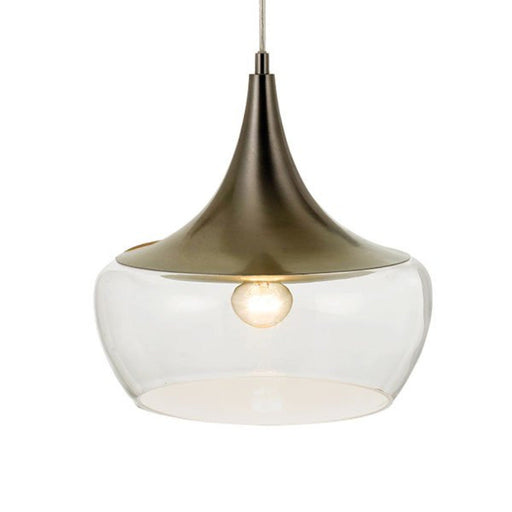 Buy Pendant Lights Australia Landy 1 Light Pendant 300mm Nickel & Clear - LANDY PE30-NKCL