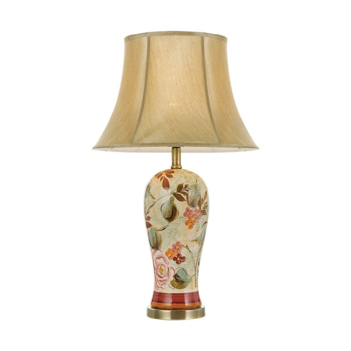 Buy Table Lamps Australia Lantau 1 Light Table Lamp Ceramic Flower & Gold - LANTAU TL-FLW+GD