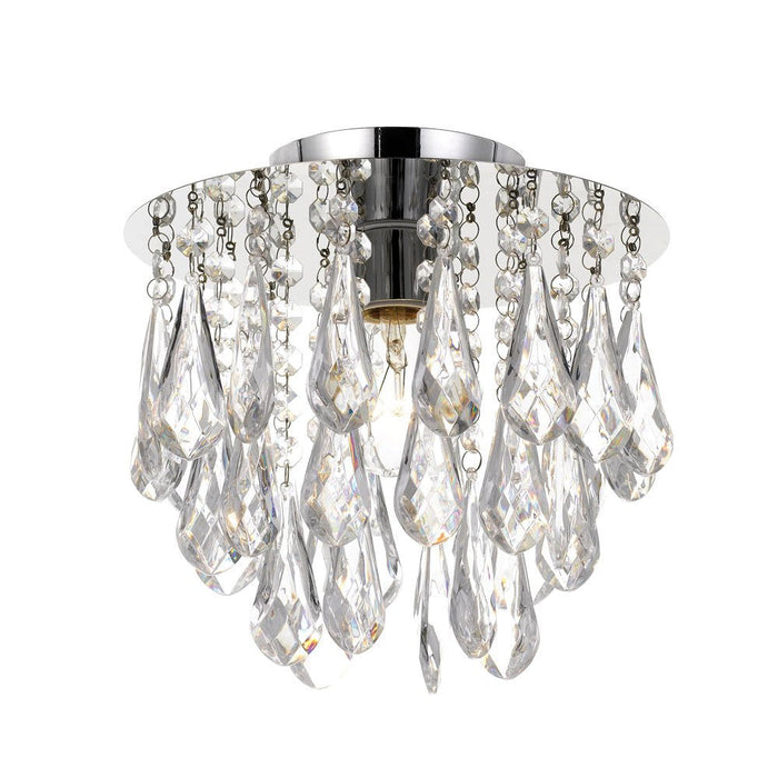 Buy DIY Batten Fix Lights Australia Lara 1 Light Batten Fix Chrome & Clear Acrylic Beads - LARA BF25-CH