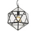 Buy Pendant Lights Australia Lazlo 1 Light Pendant 300mm Black & Clear - LAZLO PE30-BK