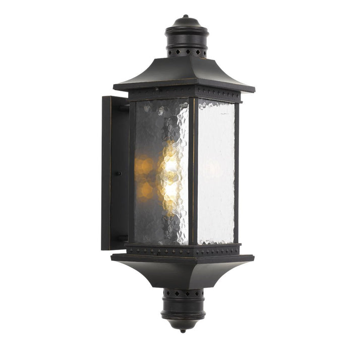 Buy Exterior Wall Lights Australia Leeds 2 Light Wall Light 230mm IP44 Black & Bubble Glass - LEEDS EX-BK