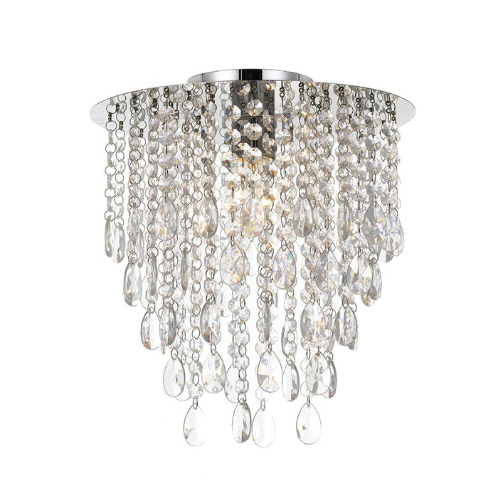 Buy DIY Batten Fix Lights Australia Loven 1 Light Batten Fix 300mm Chrome & Clear Acrylic Beads - LOVEN BF30-CH
