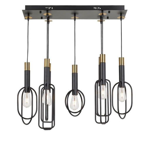 Buy Island Pendant Lights Australia Marvin 7 Light Pendant Antique Black, Gold - MARVIN PE7-BKGD