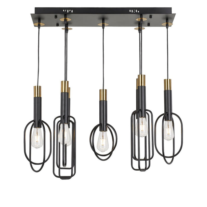 Buy Island Pendant Lights Australia Marvin 7 Light Pendant Antique Black, Gold - MARVIN PE7-BKGD