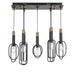 Buy Island Pendant Lights Australia Marvin 7 Light Pendant Antique Black, Gold - MARVIN PE7-BKGD
