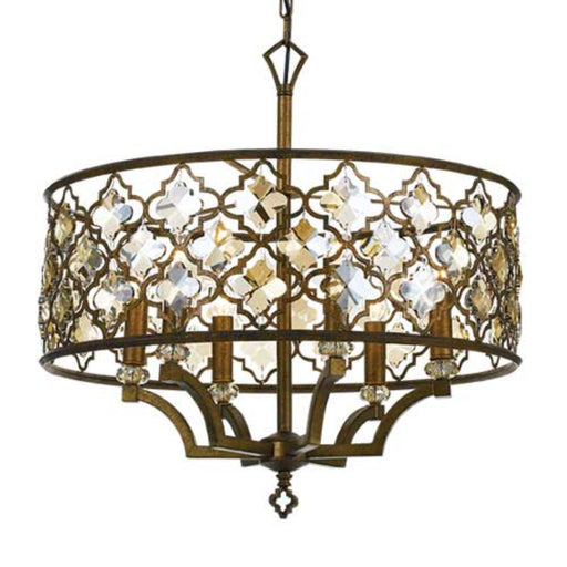 Buy Pendant Lights Australia Mimosa Round 6 Light Pendant Mocha & Amber, Clear Crystals - MIMOSA PE61-MC