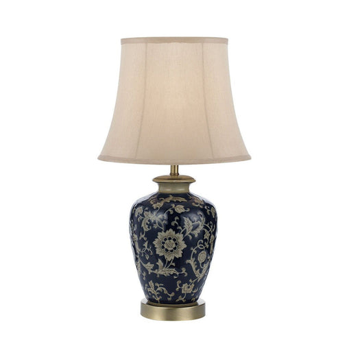 Buy Table Lamps Australia Nashi 1 Light Table Lamp 330mm Blue & Taupe - NASHI TL33-BL