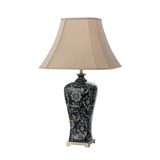 Buy Table Lamps Australia Nashi 1 Light Table Lamp 400mm Blue & Taupe - NASHI TL40-BL