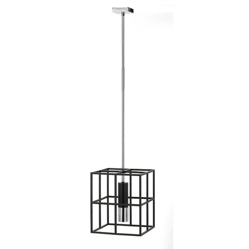 Buy Pendant Lights Australia Nelson 1 Light Pendant 300mm Black Matt, Chrome - NELSON PE1-BKCH