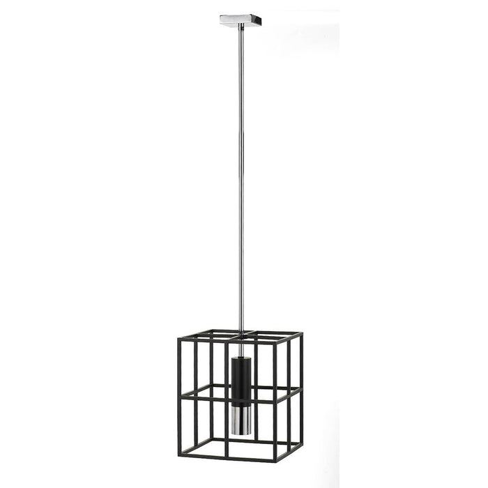 Buy Pendant Lights Australia Nelson 1 Light Pendant 300mm Black Matt, Chrome - NELSON PE1-BKCH