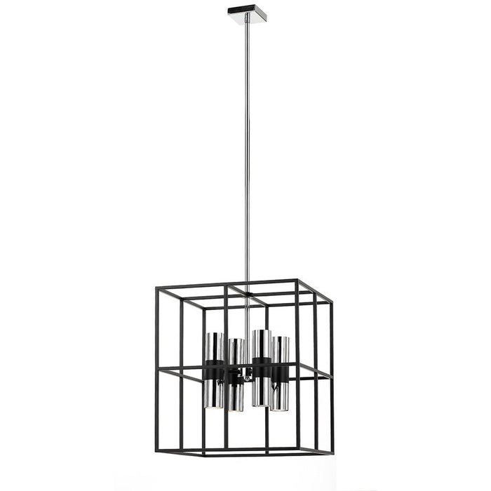 Buy Pendant Lights Australia Nelson 8 Light Pendant Black Matt, Chrome - NELSON PE8-BKCH