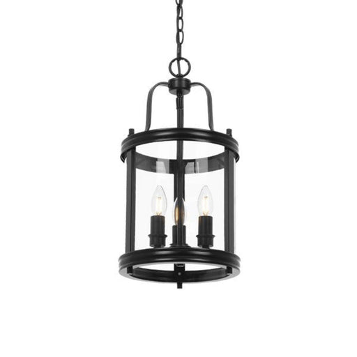 Buy Pendant Lights Australia Newark 3 Light Pendant Black Matt & Clear - NEWARK PE3-BK