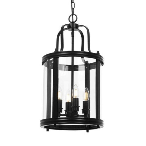 Buy Pendant Lights Australia Newark 4 Light Pendant Black Matt & Clear - NEWARK PE4-BK