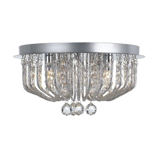 Buy Flush Mount Lights Australia Pintor 5 Light Ceiling 350mm Chrome & Clear Crystal Beads - PINTOR CTC5-CH