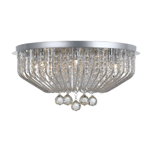 Buy Flush Mount Lights Australia Pintor 9 Light Ceiling 530mm Chrome & Clear Crystal Beads - PINTOR CTC9-CH