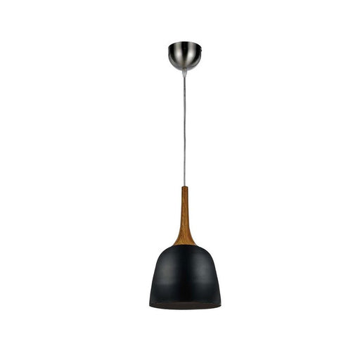 Buy Pendant Lights Australia Polk 1 Light Pendant 200mm Oak & Black - POLK PE20-OK+BK