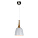 Buy Pendant Lights Australia Polk 1 Light Pendant 200mm Oak & White - POLK PE20-OK+WH