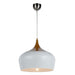 Buy Pendant Lights Australia Polk 1 Light Pendant 300mm Oak & White - POLK PE30-OK+WH