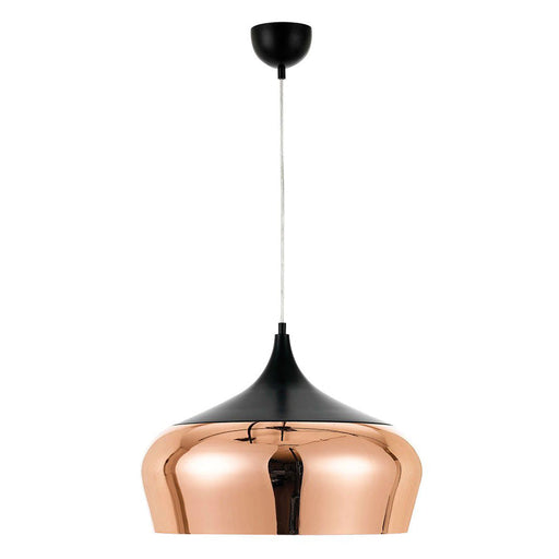 Buy Pendant Lights Australia Polk 1 Light Pendant 460mm Black & Copper - POLK PE46-BK+CP