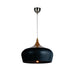 Buy Pendant Lights Australia Polk 1 Light Pendant 460mm Oak & Black - POLK PE46-OK+BK