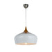 Buy Pendant Lights Australia Polk 1 Light Pendant 460mm Oak & White - POLK PE46-OK+WH
