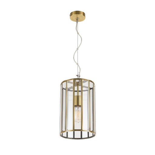 Buy Pendant Lights Australia Pratt 1 Light Pendant 200mm Antique Brass & Clear - PRATT PE20-AB