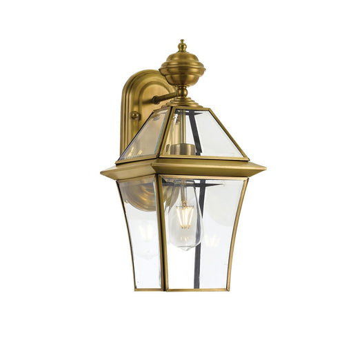 Buy Outdoor Wall Lanterns Australia Rye 1 Light Wall Light IP44 Antique Brass & Clear - RYE EX20-BRS