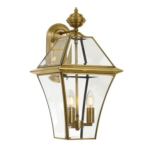 Buy Outdoor Wall Lanterns Australia Rye 3 Light Wall Light IP44 Antique Brass & Clear - RYE EX27-BRS
