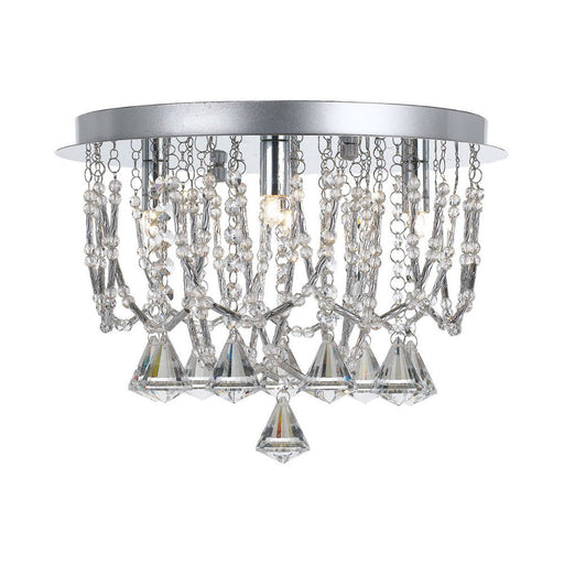 Buy Flush Mount Lights Australia Sandro 5 Light Ceiling Light Chrome & Clear Crystal Beads - SANDRO CTC5-CH