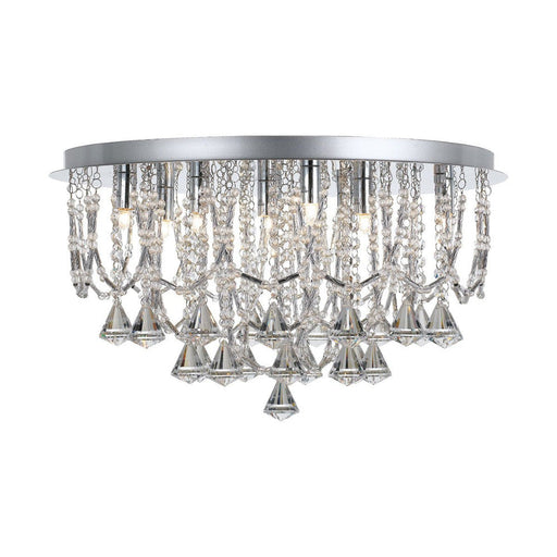 Buy Flush Mount Lights Australia Sandro 9 Light Ceiling Light Chrome & Clear Crystal Beads - SANDRO CTC9-CH