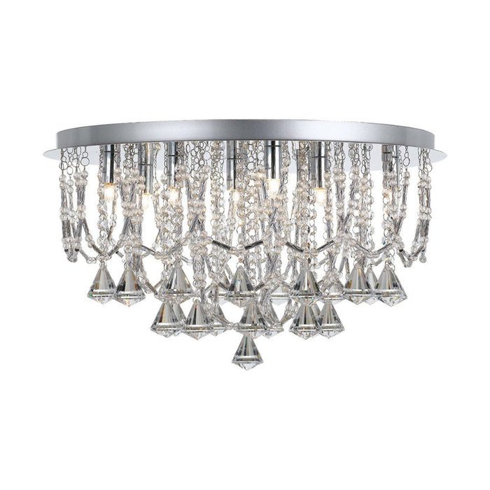 Buy Flush Mount Lights Australia Sandro 9 Light Ceiling Light Chrome & Clear Crystal Beads - SANDRO CTC9-CH