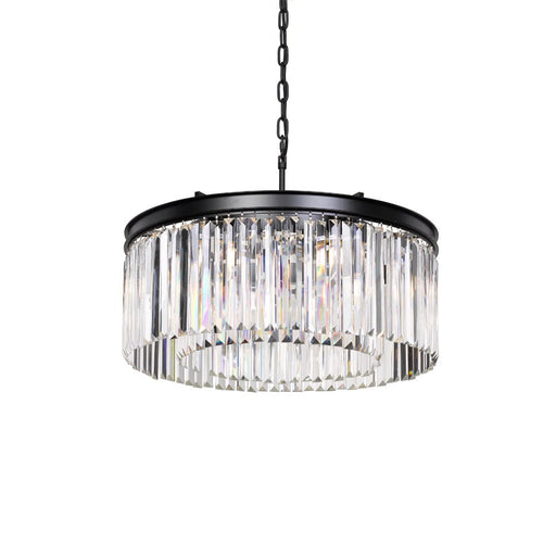 Buy Pendant Lights Australia Serene 6 Light Pendant 600mm Antique Black & Crystals - SERENE PE06-BK