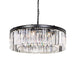 Buy Pendant Lights Australia Serene 8 Light Pendant 800mm Antique Black & Crystals - SERENE PE08-BK