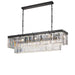 Buy Island Pendant Lights Australia Serene 13 Light Pendant Rectangular 1200mm Antique Black & Crystals - SERENE PE13-BK