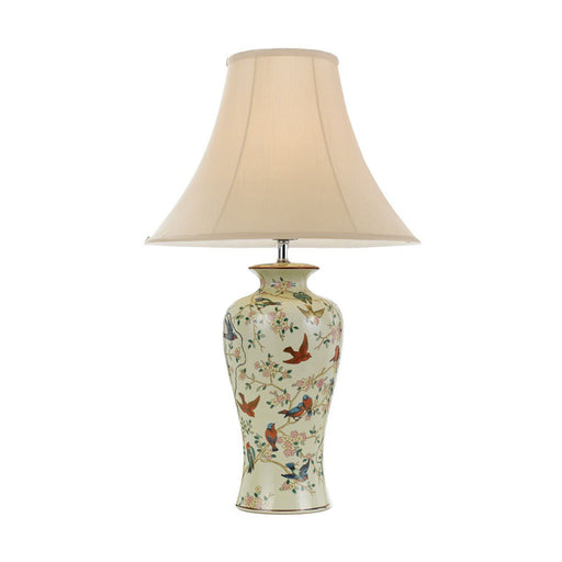 Buy Table Lamps Australia Shibo 1 Light Table Lamp 400mm Bird, Floral & Cream - SHIBO TL-FLW+CR