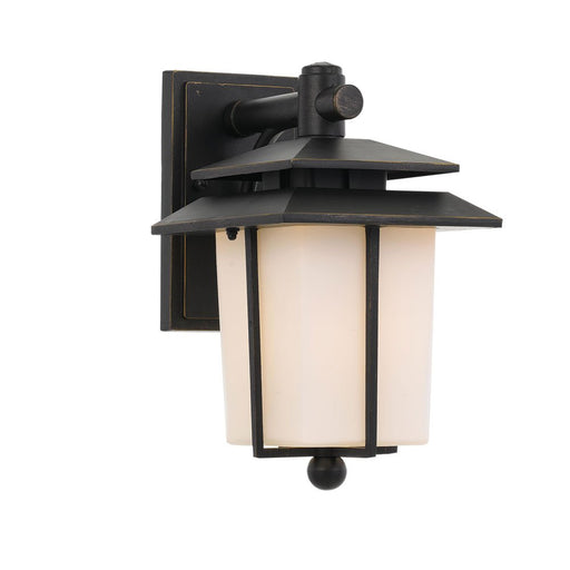 Buy Outdoor Wall Lanterns Australia Silvan 1 Light Wall Light IP44 Black & Opal - SILVAN EX-BK+OP
